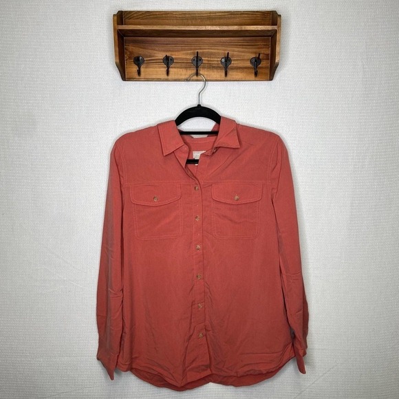 Chicos | Salmon Pink Rosey Colored Button Up Top - Picture 2 of 6